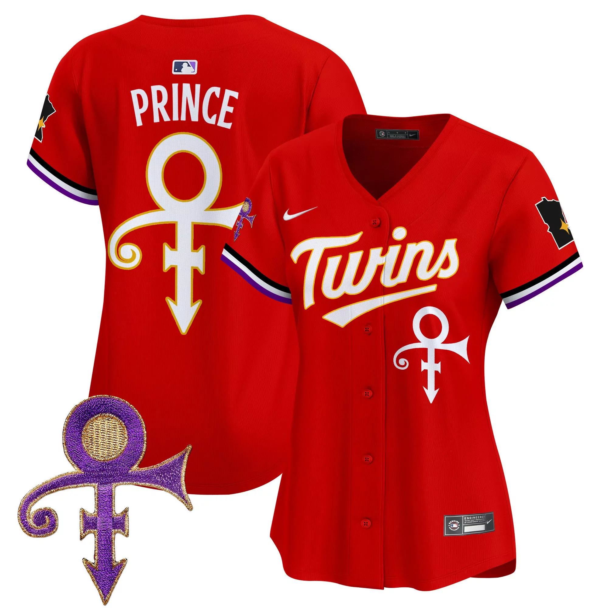 prince 2 minnesota twins 2023 women s all stitched vapor jersey red with patch