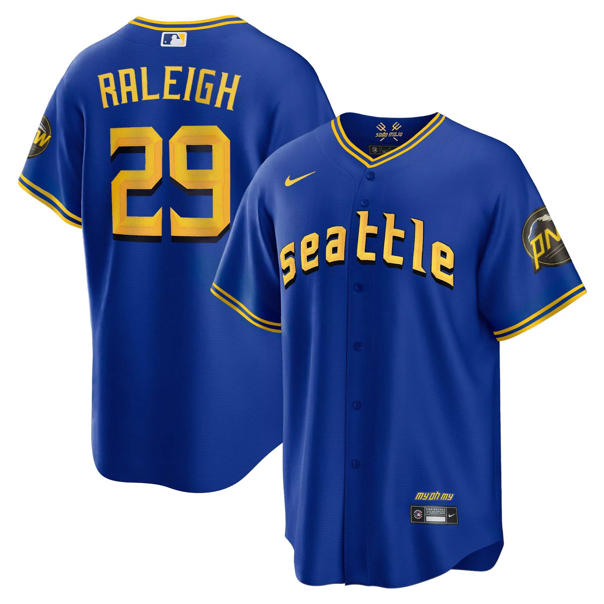raleigh 29 seattle mariners 2023 men s all stitched vapor jersey blue with patch