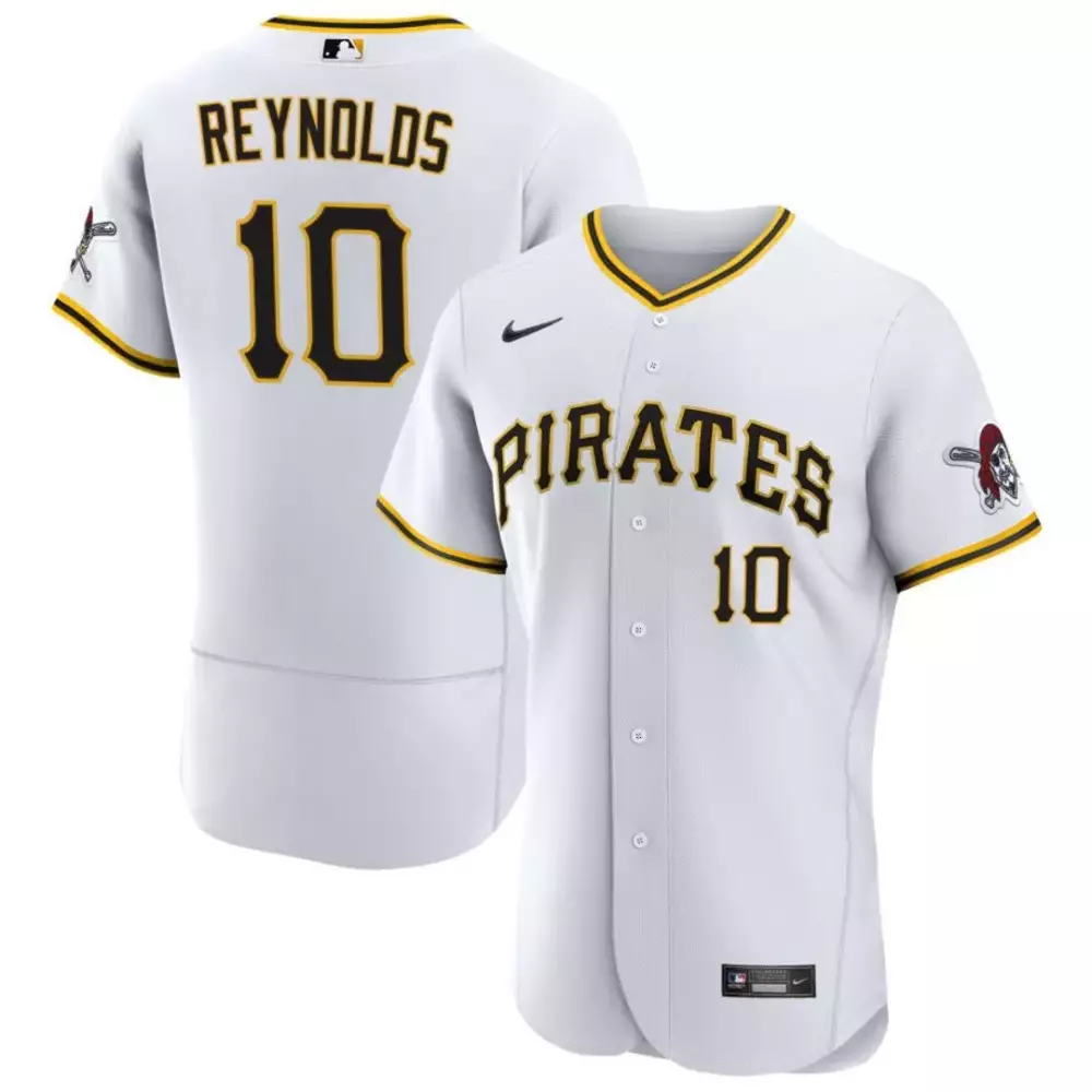 reynolds 10 pittsburgh pirates 2023 men s all stitched vapor jersey white with patch