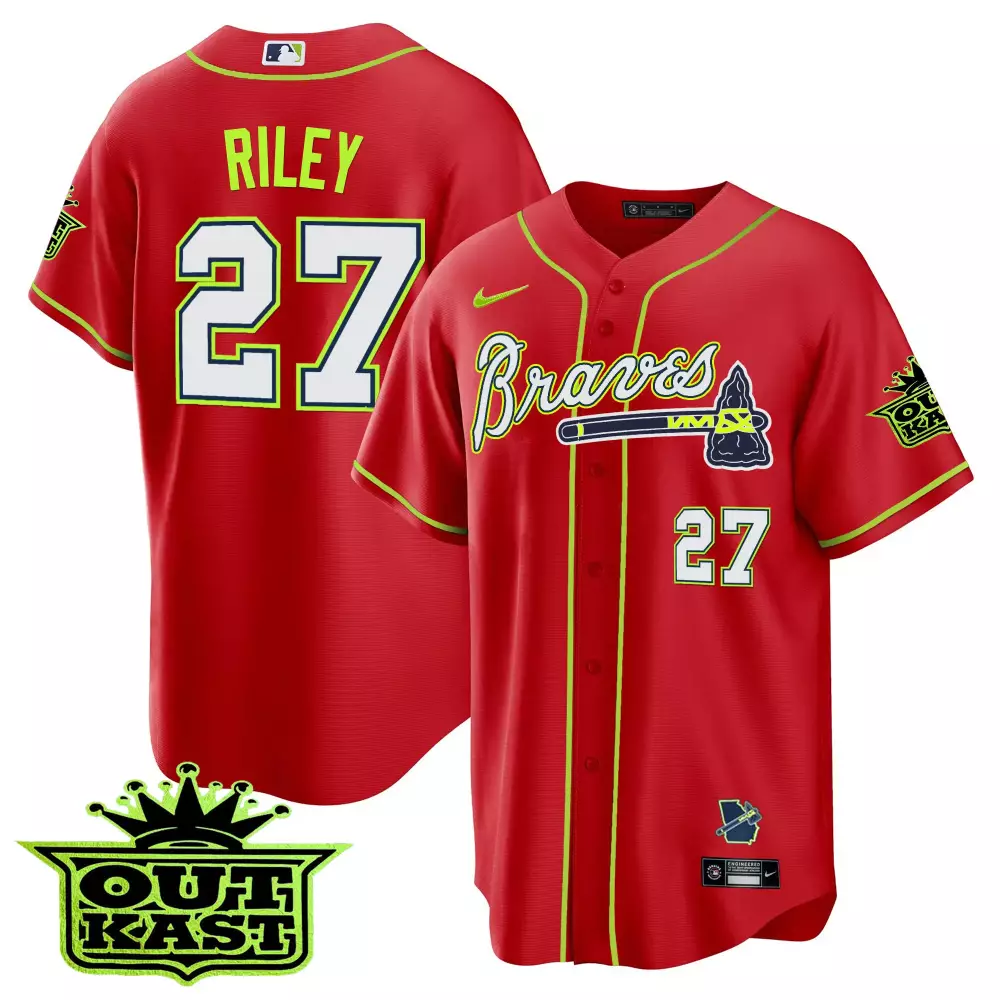 Riley 27 Atlanta Braves 2023 Vapor Premier Limited Jersey | Navy Design with Outkast Patch | Game Day Outfit | For Men, Women & Youth