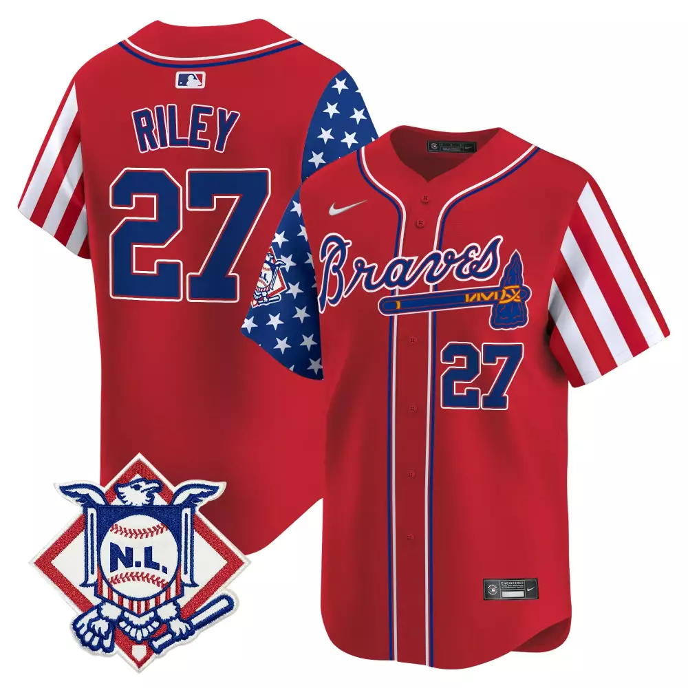 riley 27 atlanta braves 2023 men s all stitched vapor jersey red outkast edition