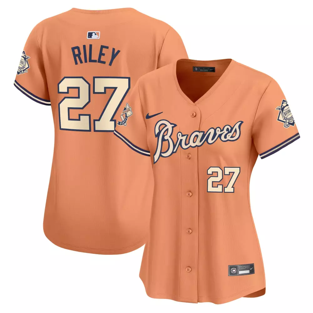 Riley 27 Atlanta Braves 2023 Women's Stitched Vapor Jersey | Navy with Patch | Classic Style | For Men, Women & Youth