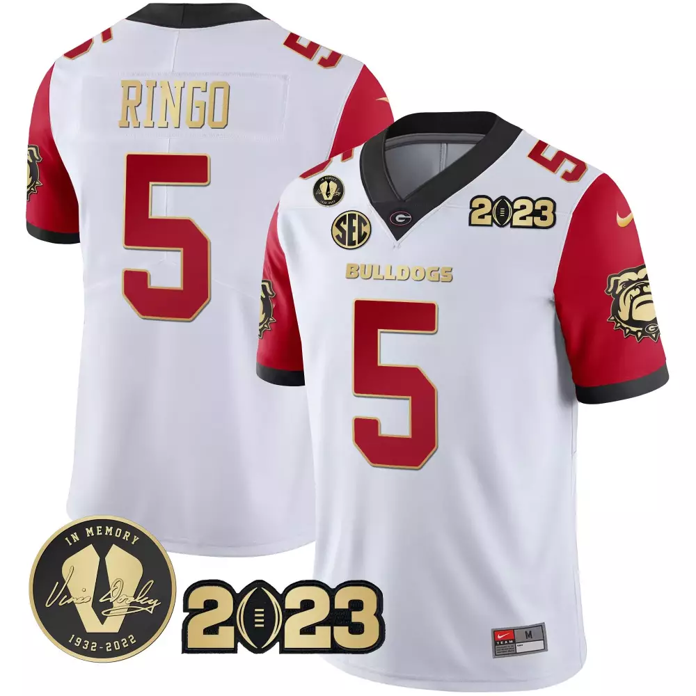 Ringo 5 Georgia Bulldogs 2023 Men's Stitched Vapor Jersey | In Memory Patch 1 | For Men, Women & Youth