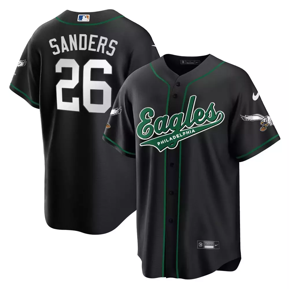 Sanders 26 Philadelphia Eagles 2023 Stitched Vapor Jersey | Black | Limited Edition Fan Gear | For Men, Women & Youth