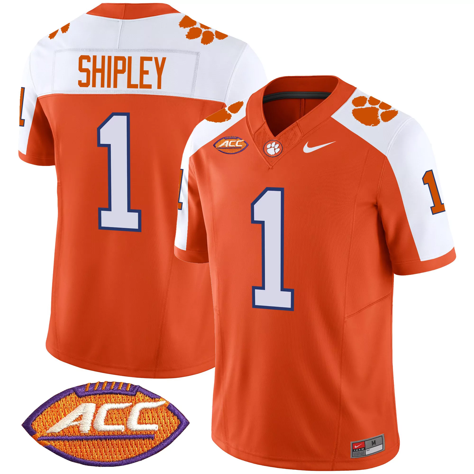 shipley 1 clemson tigers 2018 men s all stitched vapor jersey national champions orange