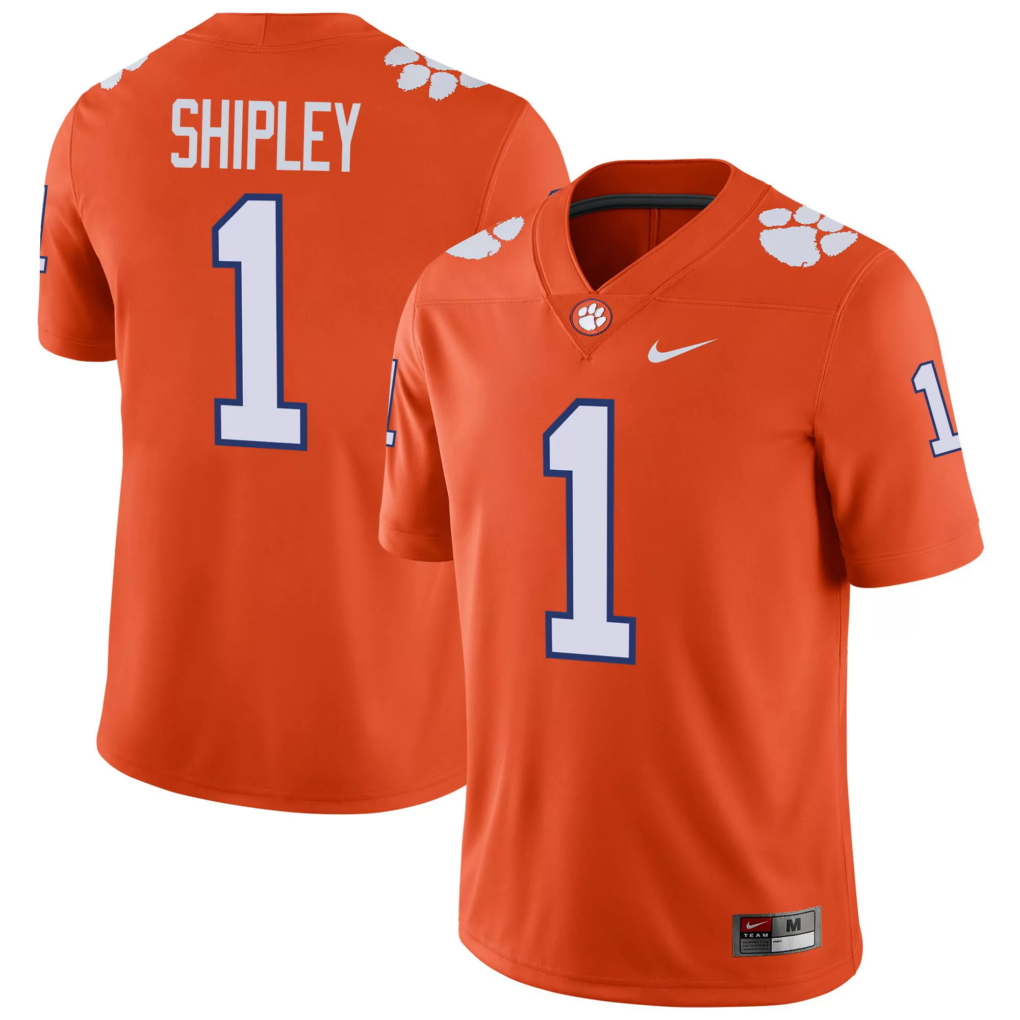 shipley 1 clemson tigers 2018 men s all stitched vapor jersey national champions orange
