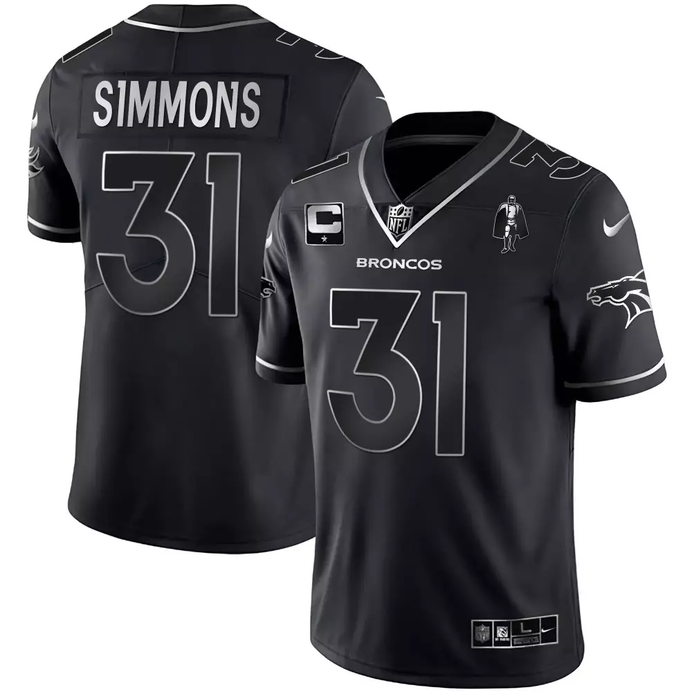 Simmons 31 Denver Broncos 2023 Vapor Jersey | Stitched Black Edition for Men | Fan Gear for Game Day