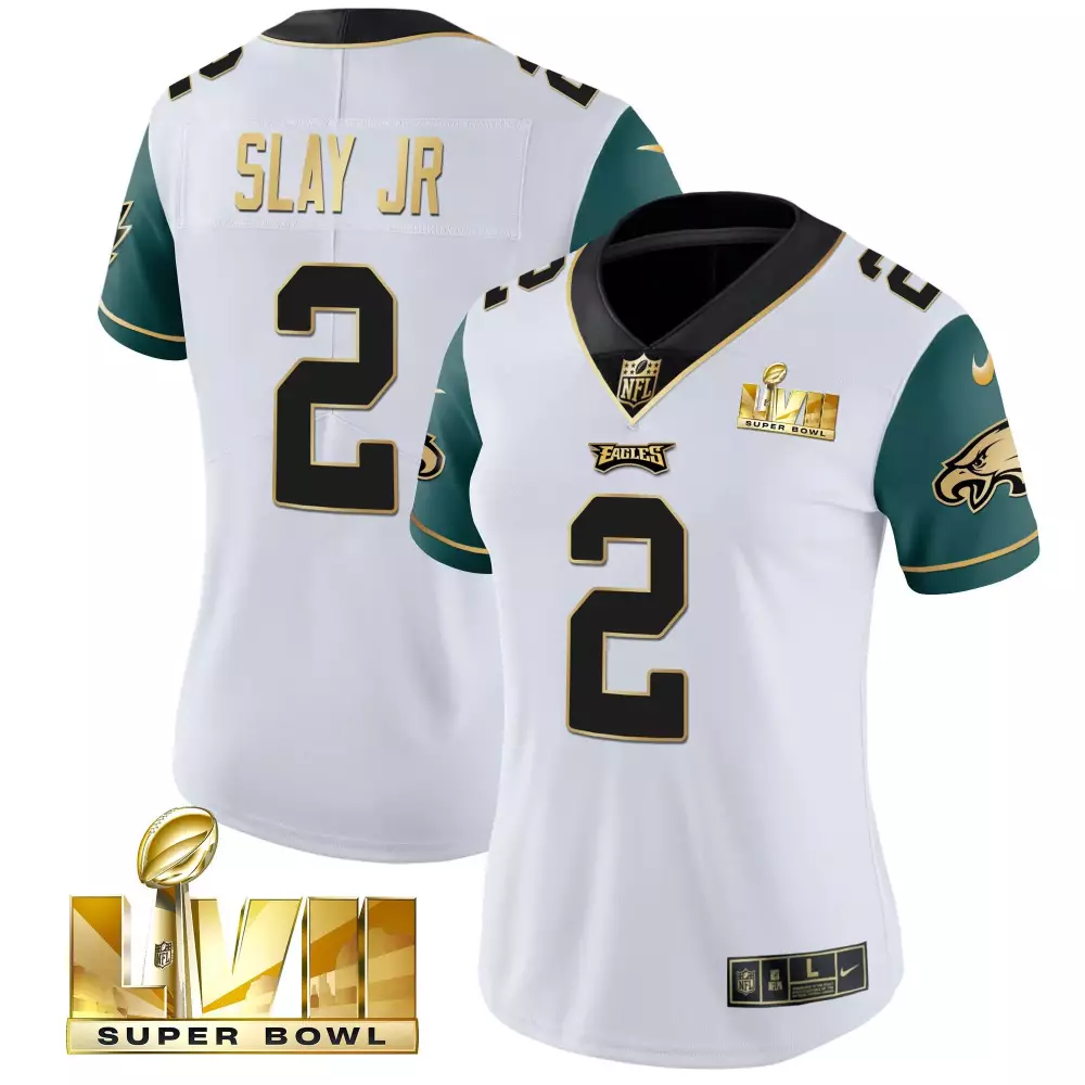 Slay Jr. Philadelphia Eagles 2023 Women's Super Bowl Edition Vapor Jersey | All Stitched Style | Limited Edition Fan Gear | For Men, Women & Youth