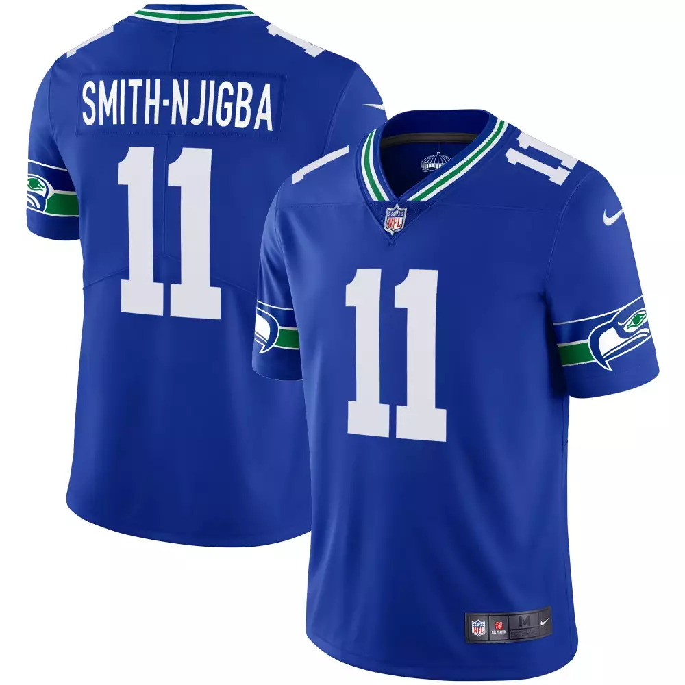 smith njigba 11 seattle seahawks 2023 men s all stitched vapor jersey blue
