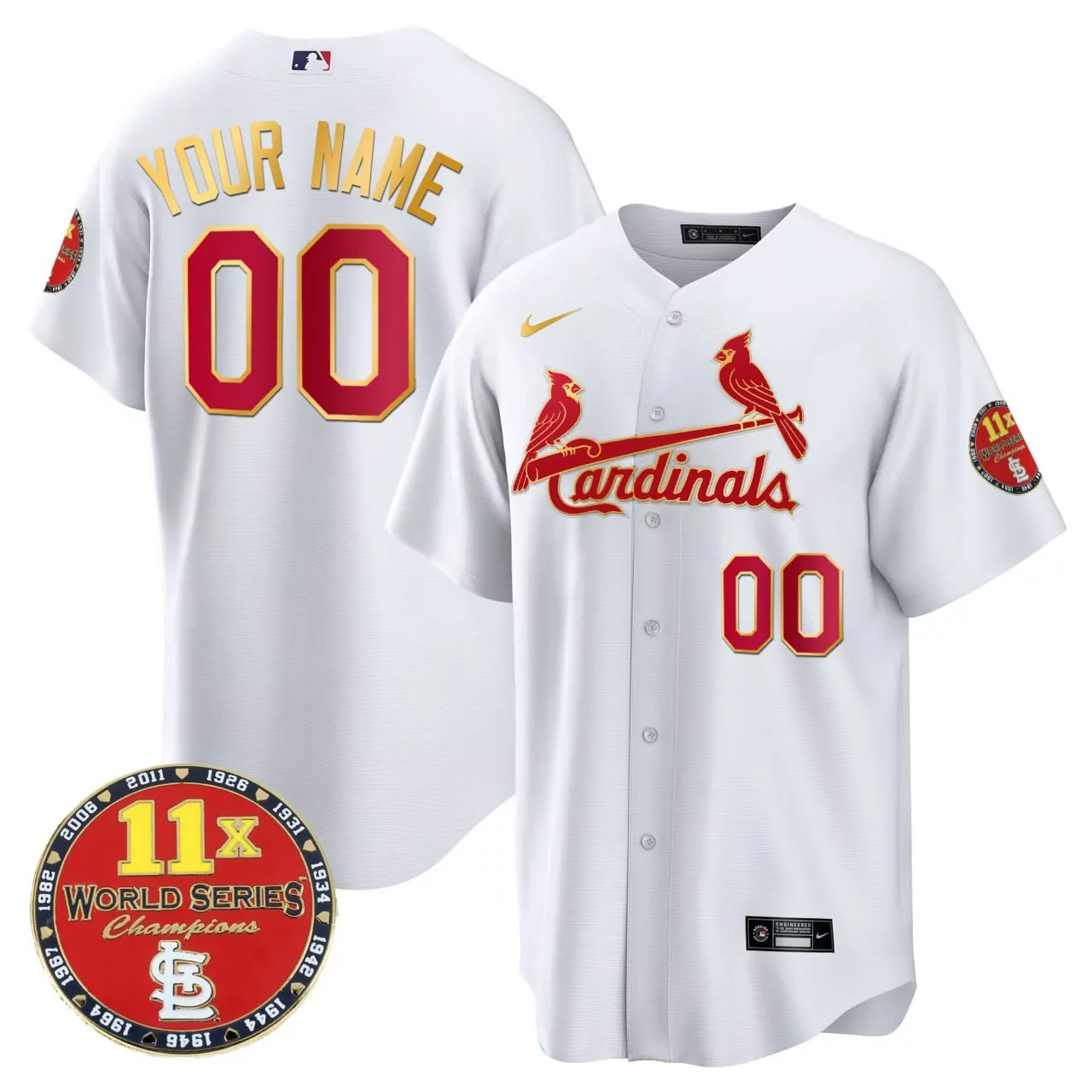 st louis cardinals custom jersey 00 2023 men s all stitched vapor jersey 11x champions