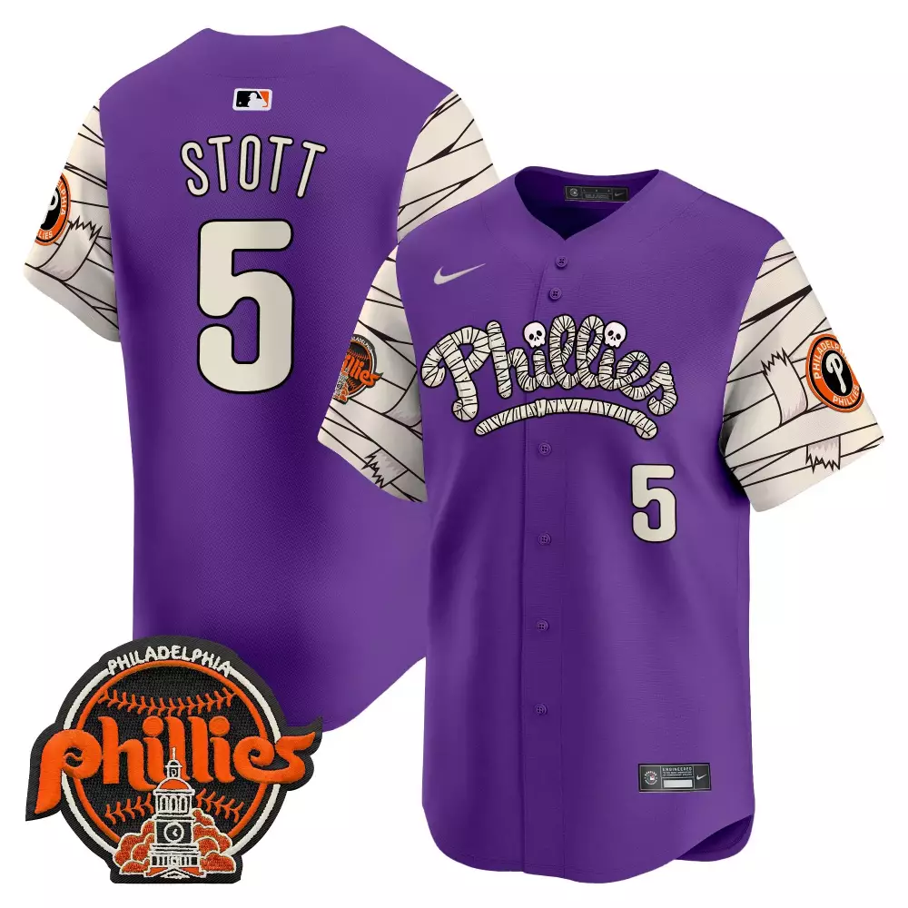 Stott 5 Philadelphia Phillies 2023 Vapor Jersey | Purple Edition Stitched Fan Gear | For Men, Women & Youth