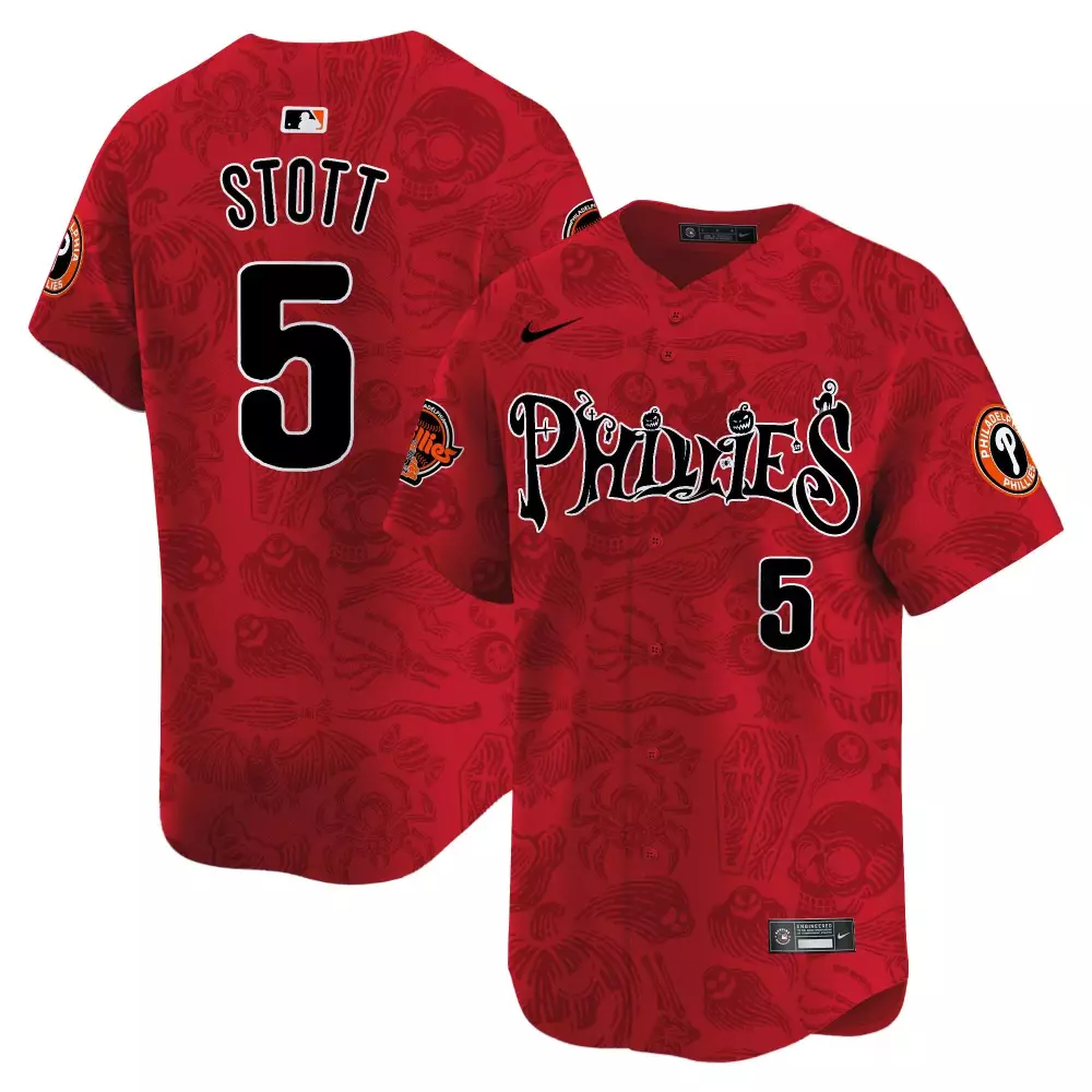 Stott 5 Philadelphia Phillies 2023 Men's Stitched Vapor Jersey | Red Brotherly Love Design | Limited Edition Fan Gear | For Men, Women & Youth