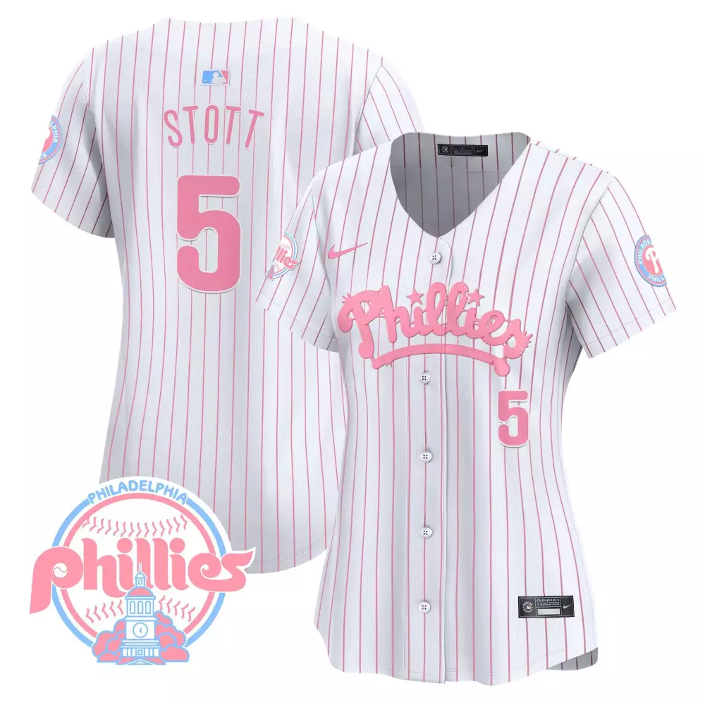 Stott 5 Philadelphia Phillies 2023 Women's Stitched Vapor Jersey | Pink Edition | Limited Fan Gear | For Men, Women & Youth