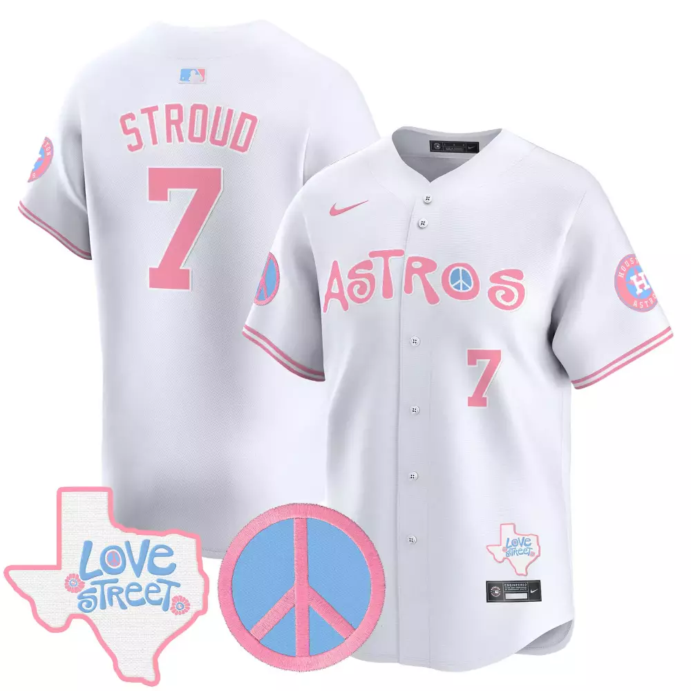 Stroud 7 Houston Astros 2023 Stitched Vapor Jersey | White Peanuts Design | Limited Edition Fan Gear | For Men, Women & Youth