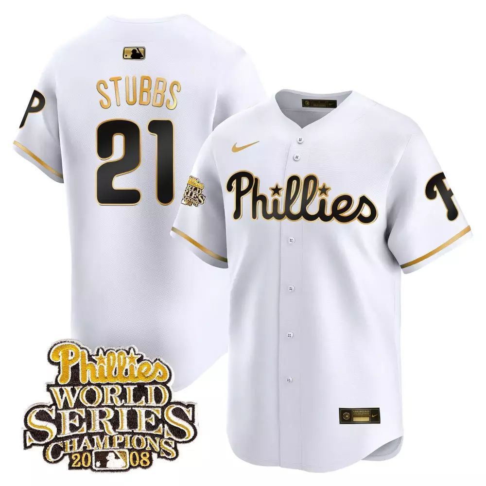 Stubbs 21 Philadelphia Phillies 2008 Men's All Stitched Vapor Jersey | White World Series Champions | Fan Gear for Men, Women & Youth