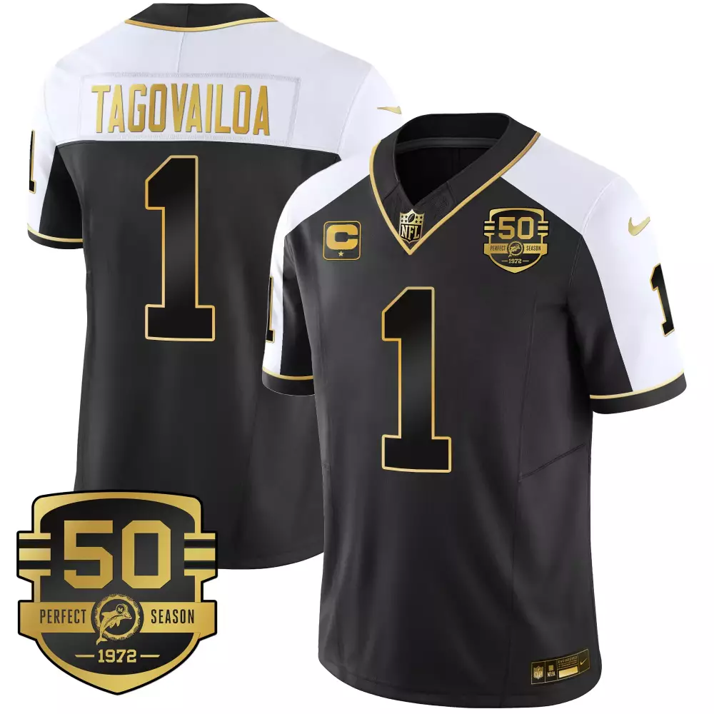 Tagovailoa 1 New Orleans Saints 2022 Vapor Jersey | Stitched White with 50th Patch | Fan Gear for Men, Women & Youth