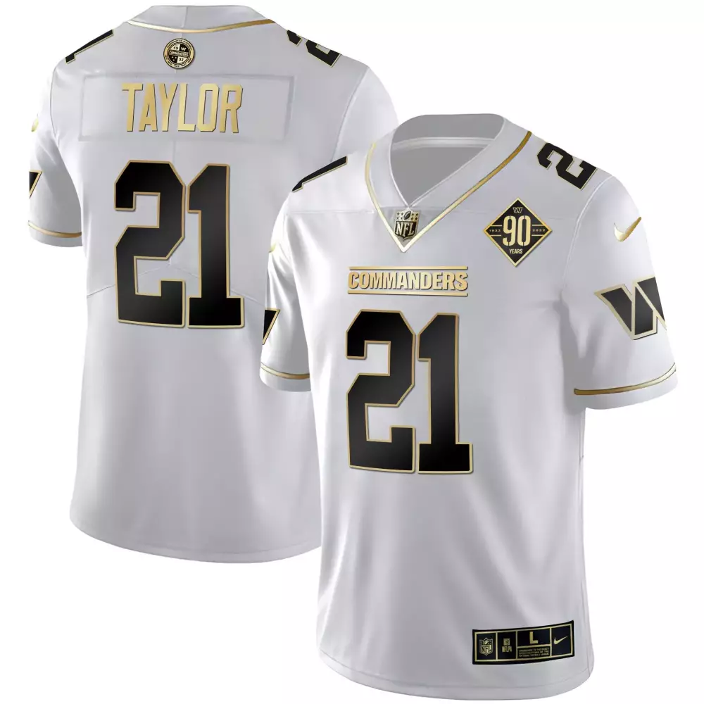 Sean Taylor White Gold Commanders Limited Jersey | Stitched Vapor Design | Fan Gear for Men, Women & Youth