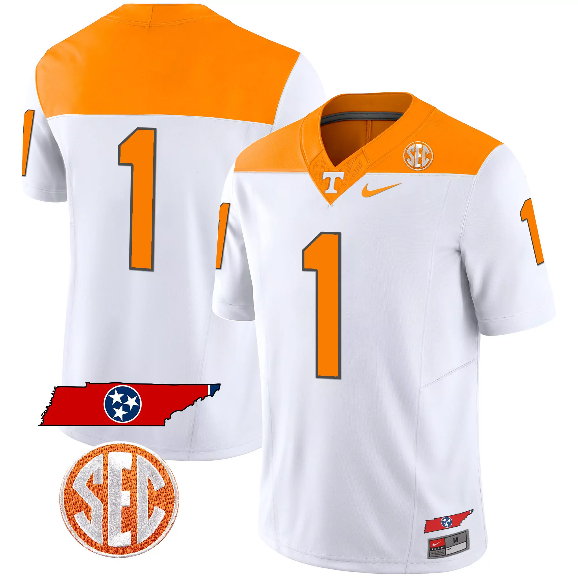 tennessee volunteers 1 orange stitched vapor jersey 2023 men s edition
