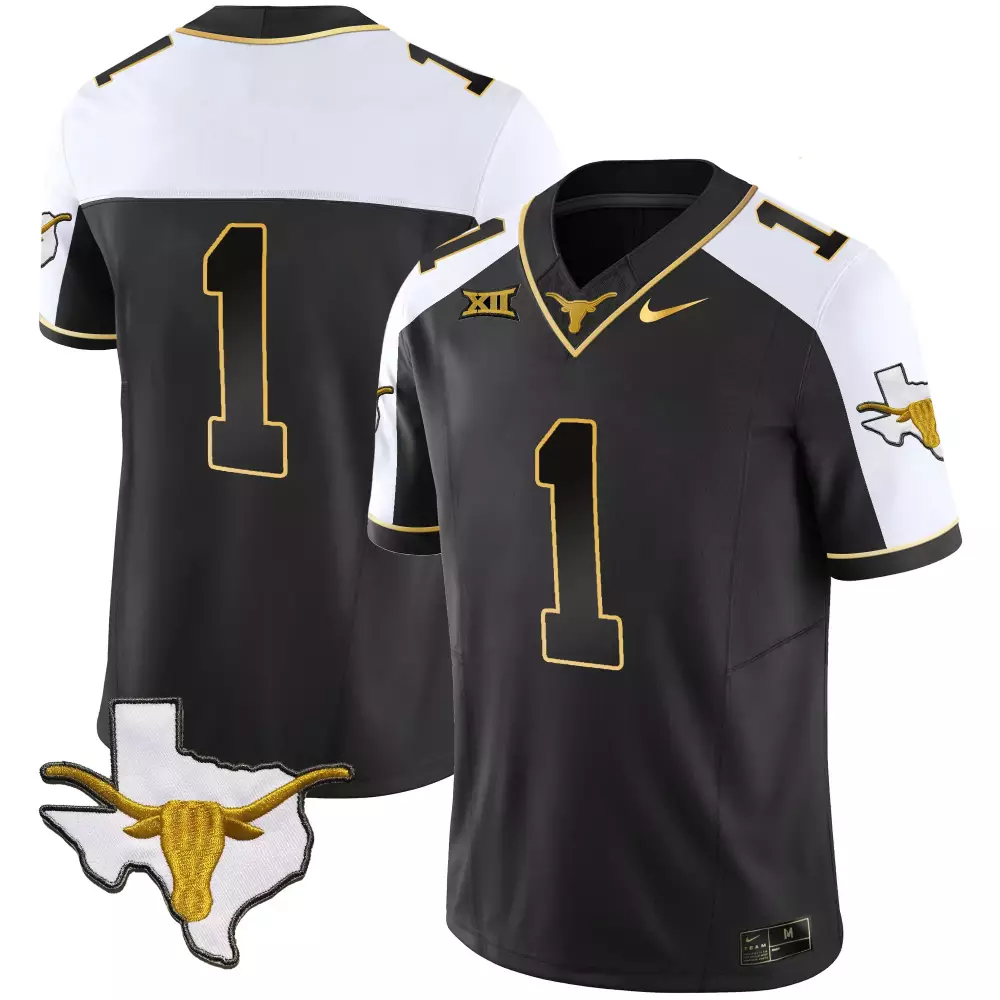 Texas Longhorns #1 Men's Black Vapor Jersey | All Stitched 2023 Edition | For Men, Women & Youth