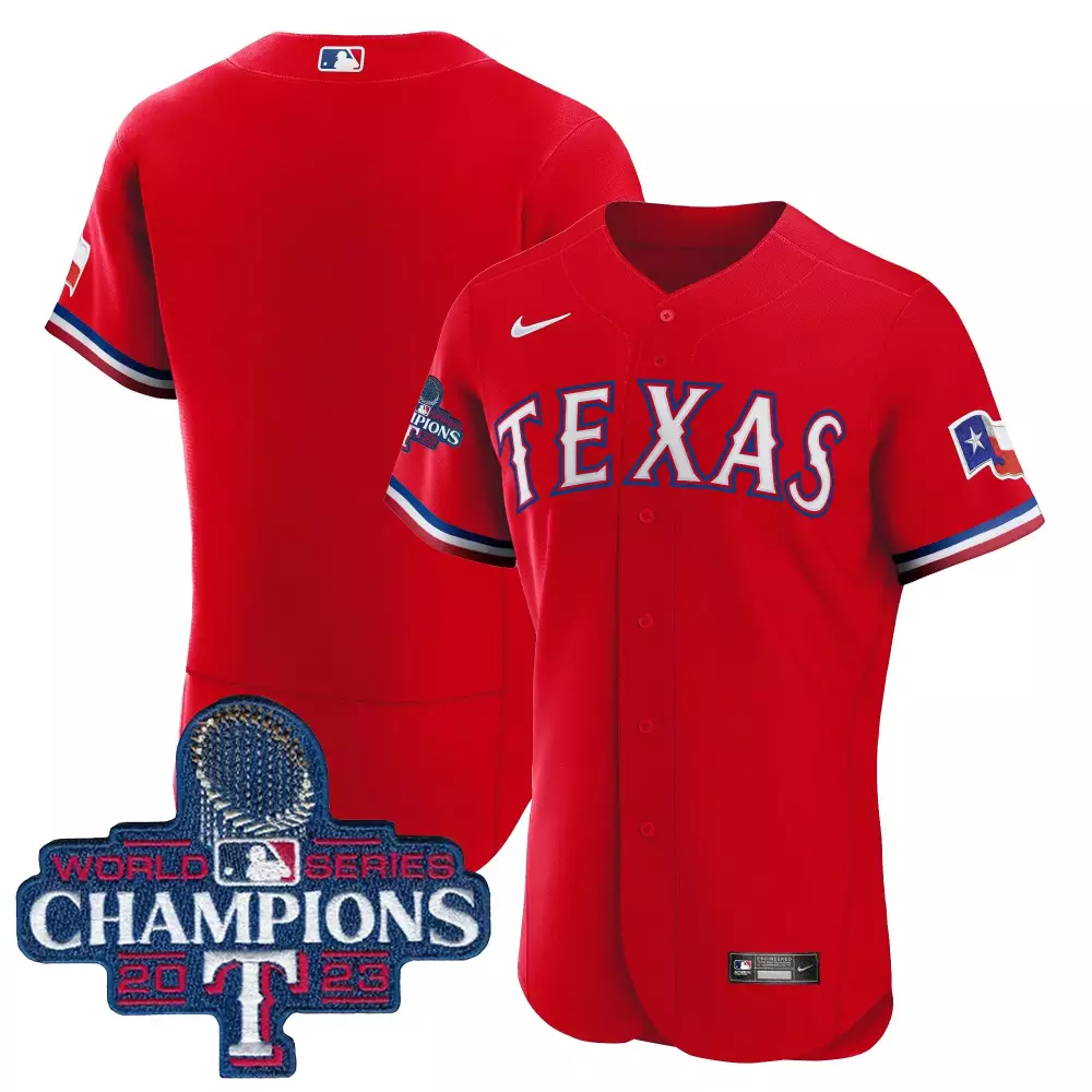 Texas Rangers 2023 Stitched Vapor Jersey | World Series Champions Edition Red | Replica Fan Gear for Men, Women & Youth