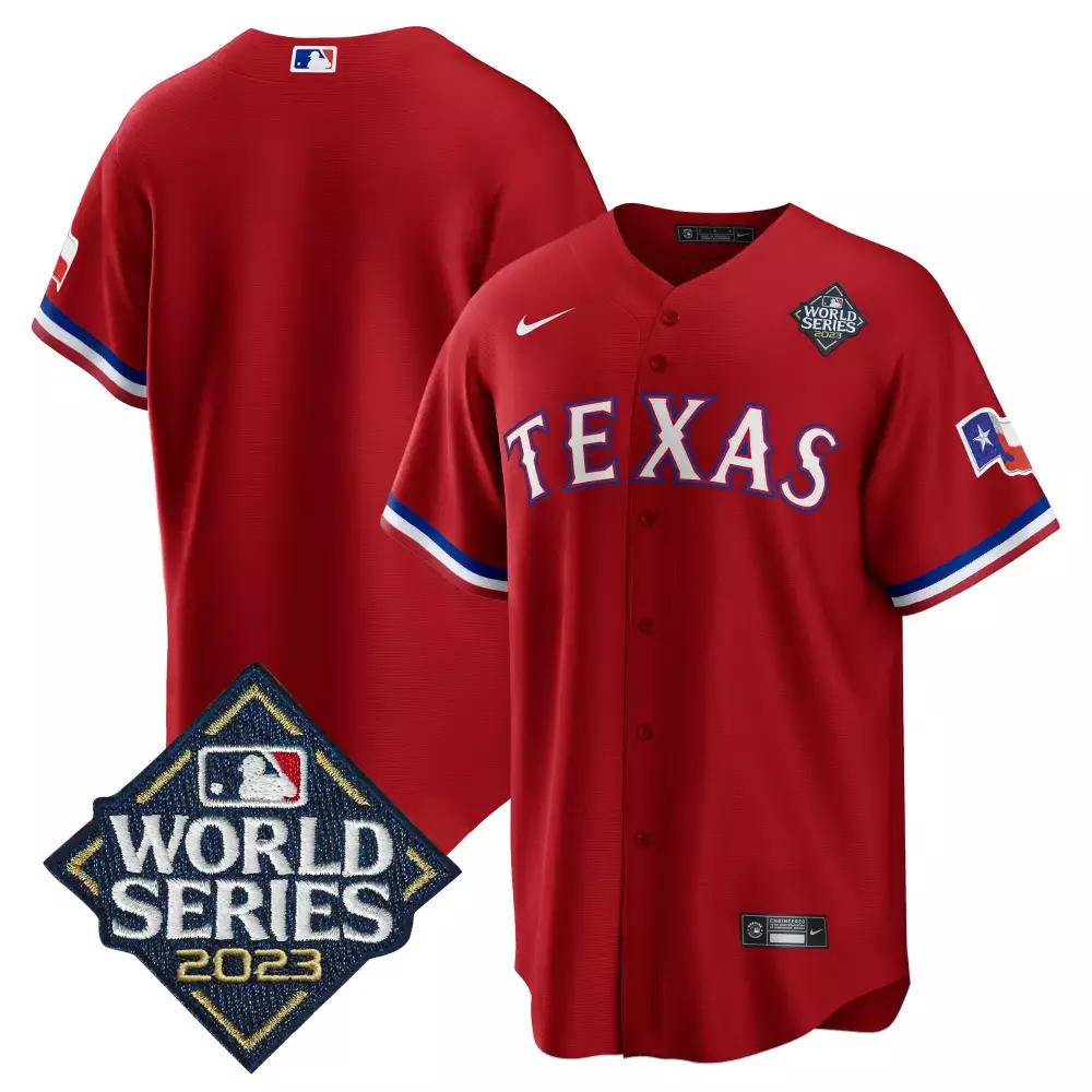 Texas Rangers 2023 Stitched Vapor Jersey | World Series Edition Red | Replica Fan Gear for Men, Women & Youth