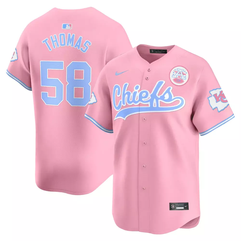 Thomas 58 Kansas City Chiefs 2023 Vapor Jersey | Pink Edition | Stitched Fan Gear for Men, Women & Youth