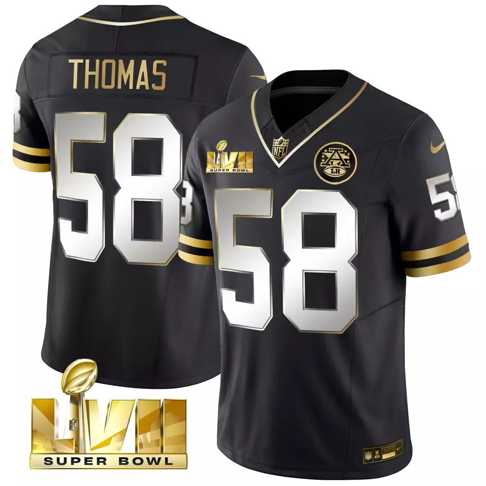 Thomas 58 New Orleans Saints 2023 Super Bowl Edition Jersey | All Stitched Vapor Black | Limited Edition Fan Gear | For Men, Women & Youth