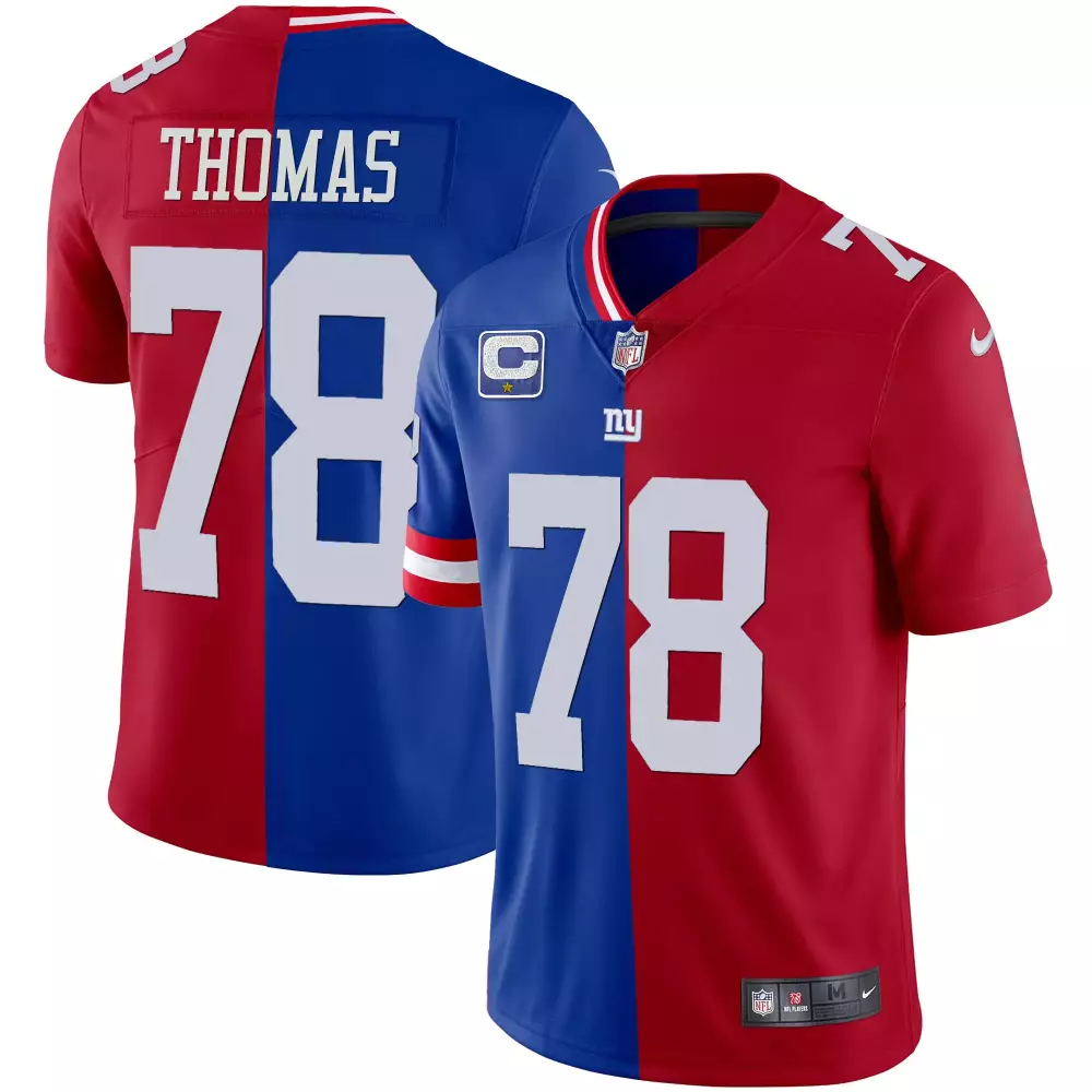 Thomas 78 New York Giants 2023 Stitched Vapor Jersey | Red & Blue Colorway | For Men, Women & Youth