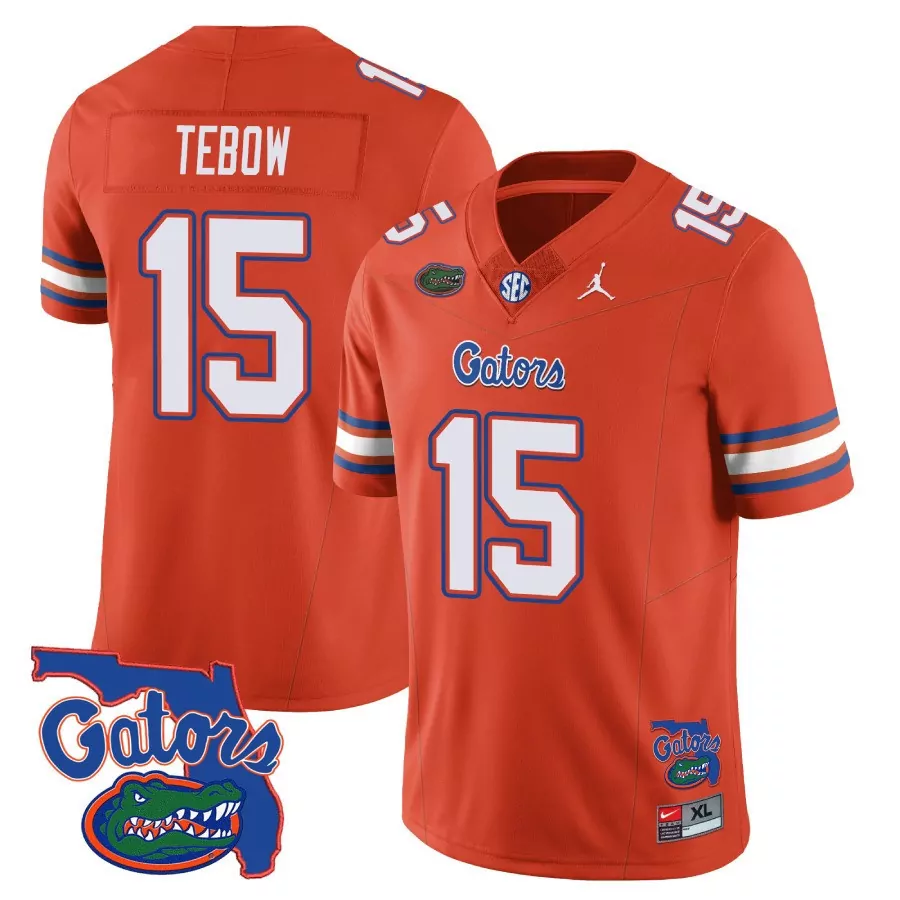 tim tebow 15 florida gators 2023 men s all stitched vapor jersey orange xl
