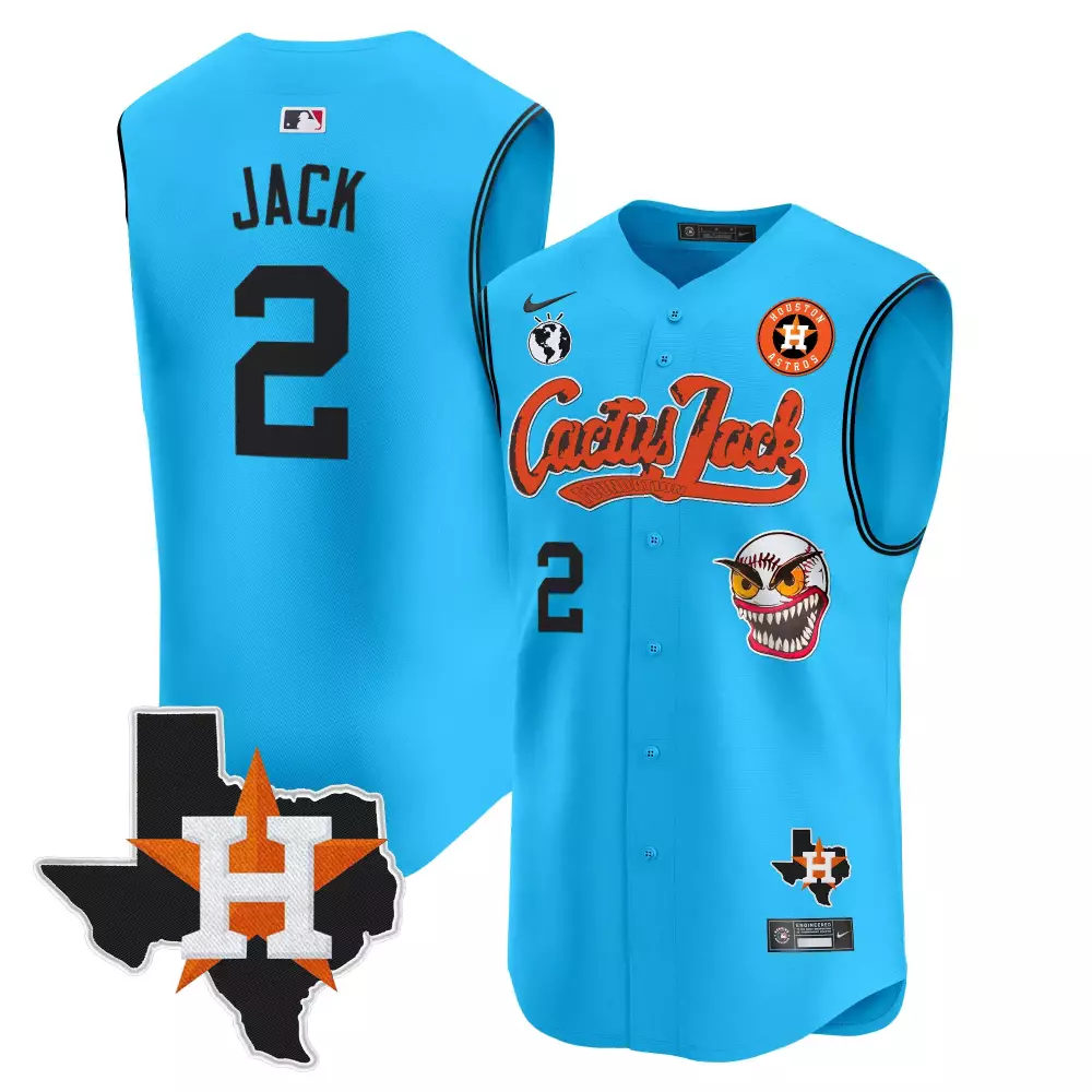 Travis Scott 2 Houston Astros 2023 Stitched Vapor Jersey | Black Cactus Jack Edition | Limited Edition Fan Gear | For Men, Women & Youth