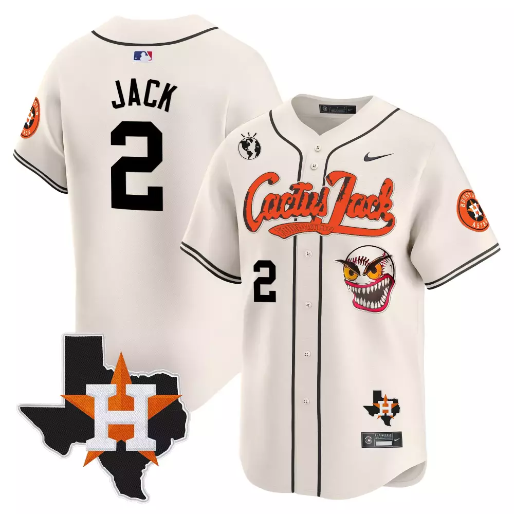 Travis Scott 2 Houston Astros 2023 Stitched Vapor Jersey | Black Cactus Jack Edition | Limited Edition Fan Gear | For Men, Women & Youth