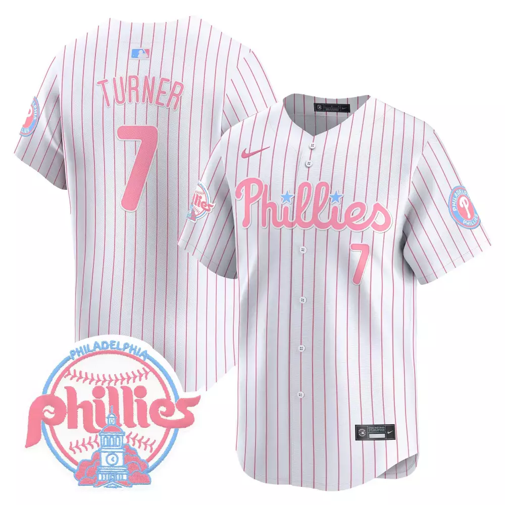 Turner 7 Philadelphia Phillies 2023 Stitched Vapor Jersey | Purple with Patch | Limited Edition Fan Gear | For Men, Women & Youth