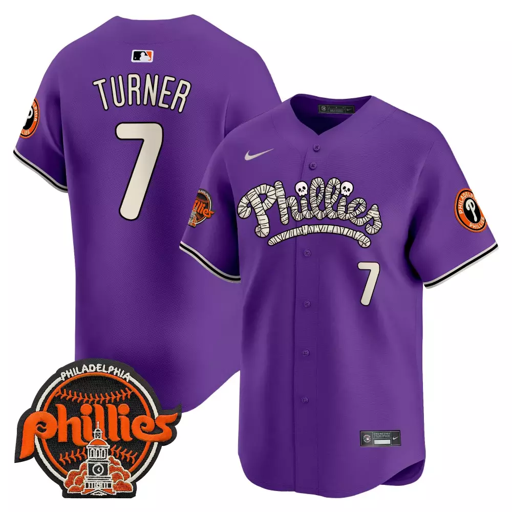 Turner 7 Philadelphia Phillies 2023 Stitched Vapor Jersey | Red Cheesesteak Patch | Limited Edition Fan Gear | For Men, Women & Youth