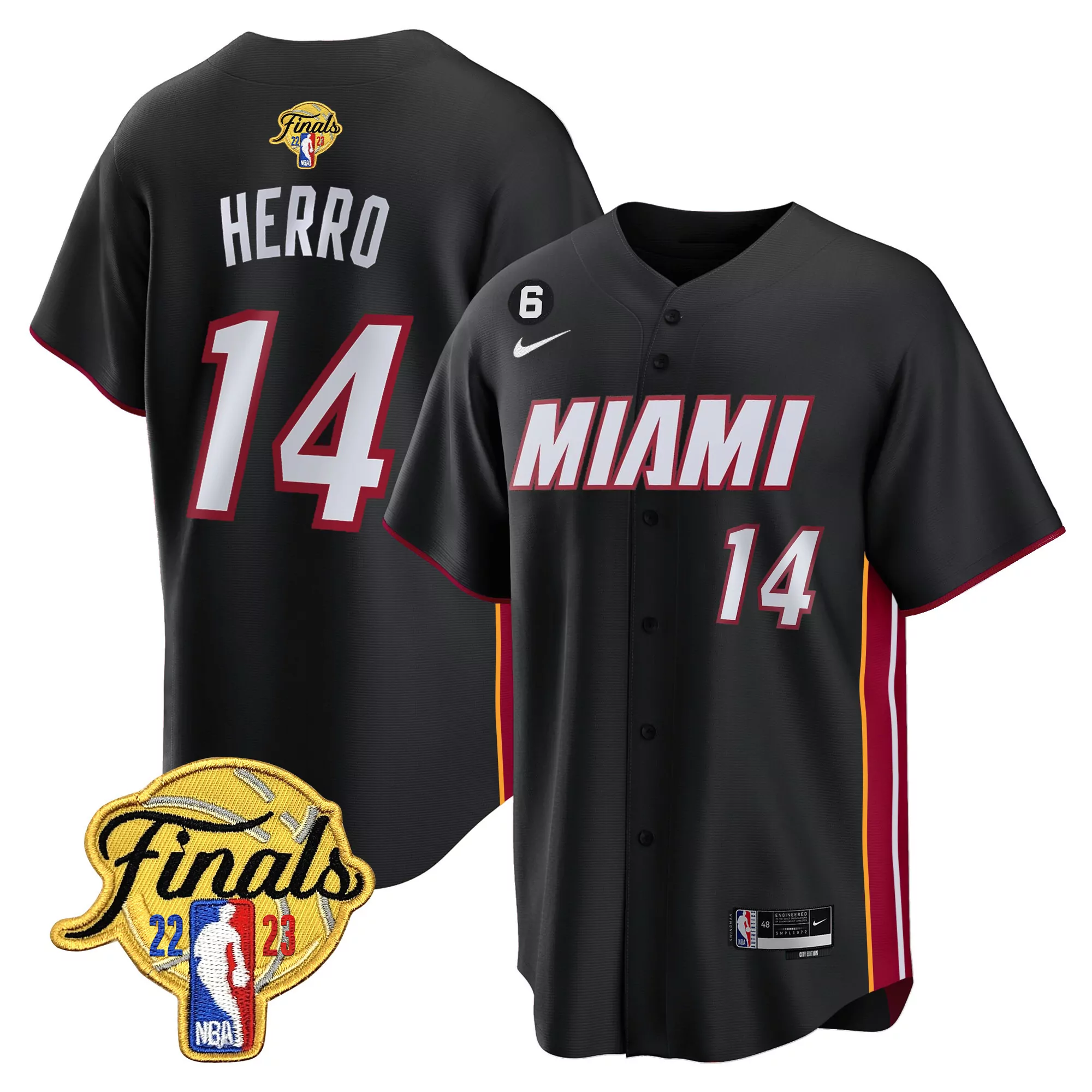 tyler herro 14 miami heat 2023 men s all stitched vapor jersey black finals edition