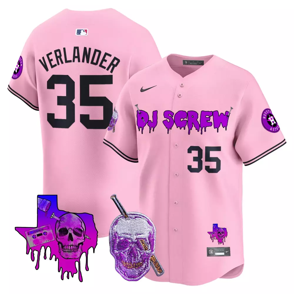 verlander 35 houston astros 2023 men s all stitched vapor jersey pink cactus jack edition