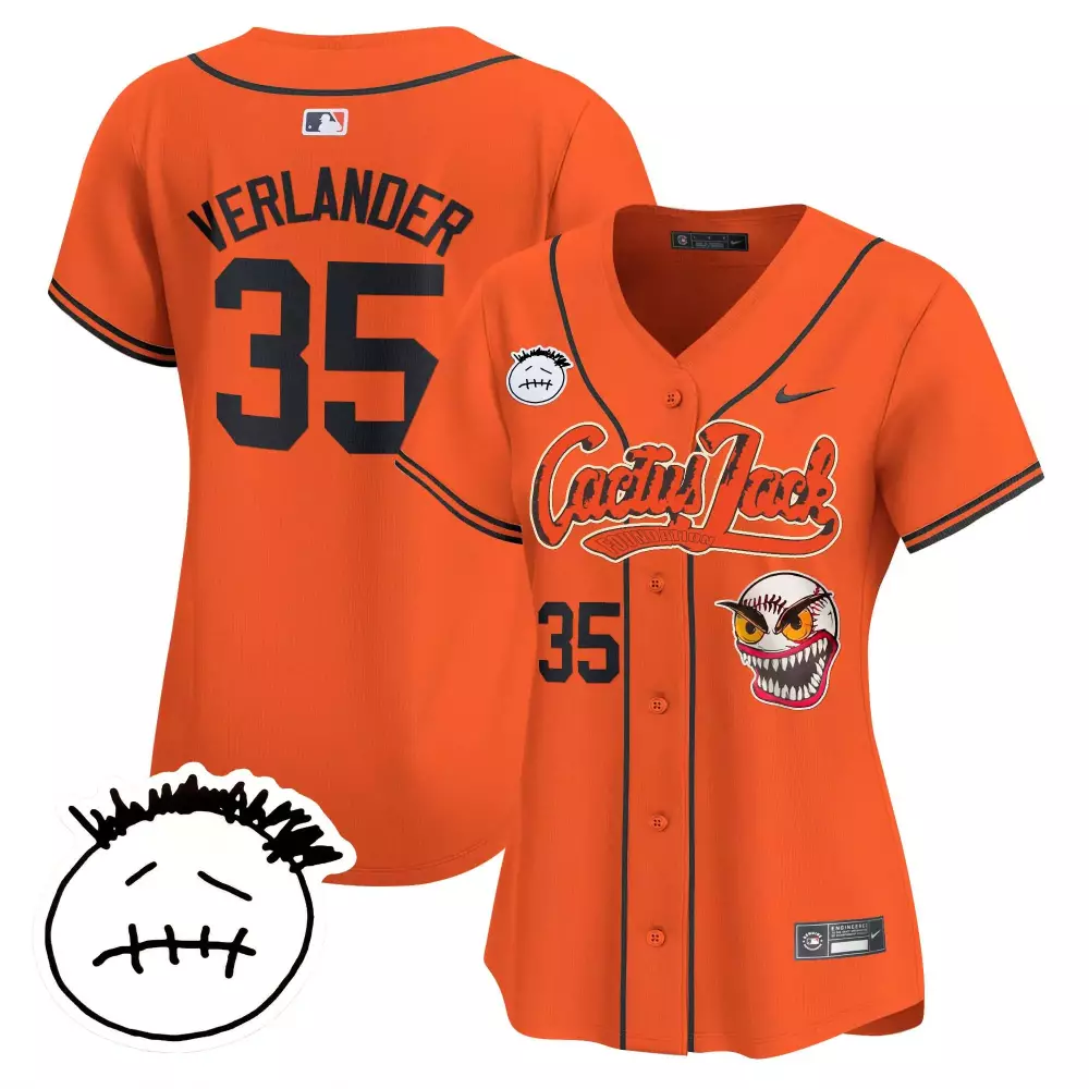 Verlander 35 Houston Astros 2023 Women's Cactus Jack Vapor Jersey | Purple Edition | All Stitched | For Men, Women & Youth