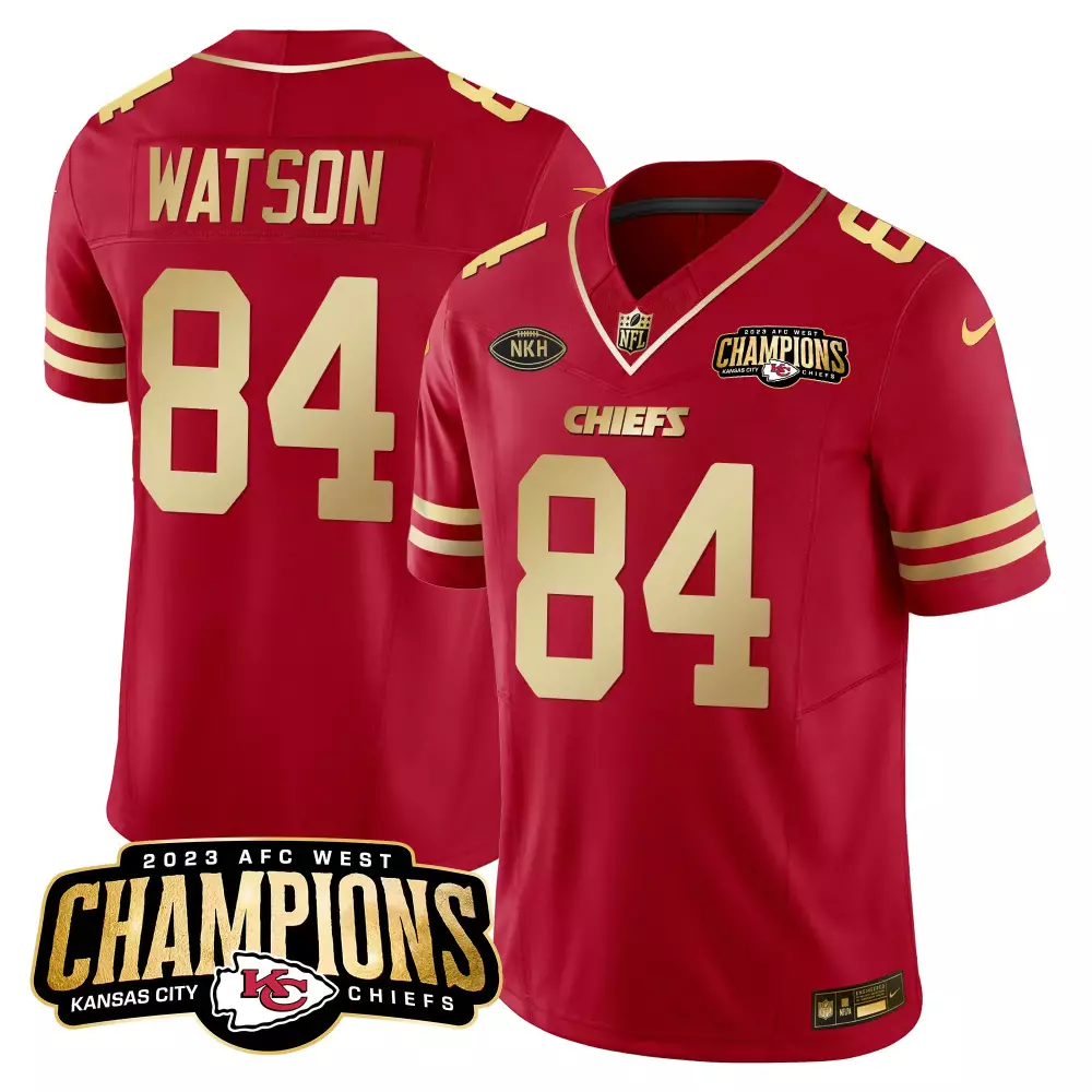 Watson 84 Kansas City Chiefs 2023 Stitched Vapor Jersey | Red Back 2 Back Patch | Replica Fan Gear | For Men, Women & Youth