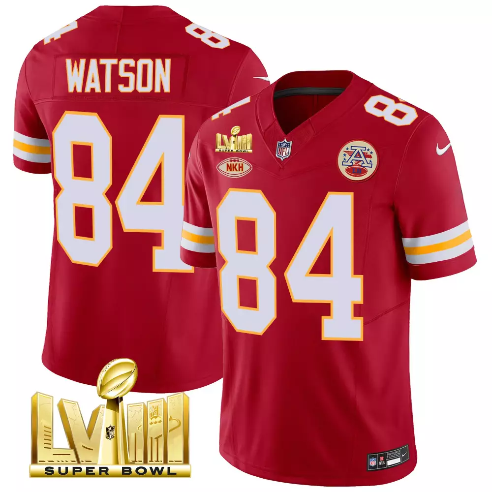 Watson 84 Kansas City Chiefs 2023 Stitched Vapor Jersey | Super Bowl Edition Red | Limited Edition Fan Gear | For Men, Women & Youth