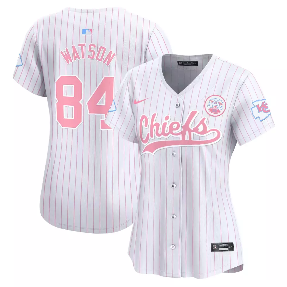 Watson 84 Kansas City Chiefs 2023 Women's Vapor Jersey | Pink Edition | Stitched Fan Gear | For Men, Women & Youth