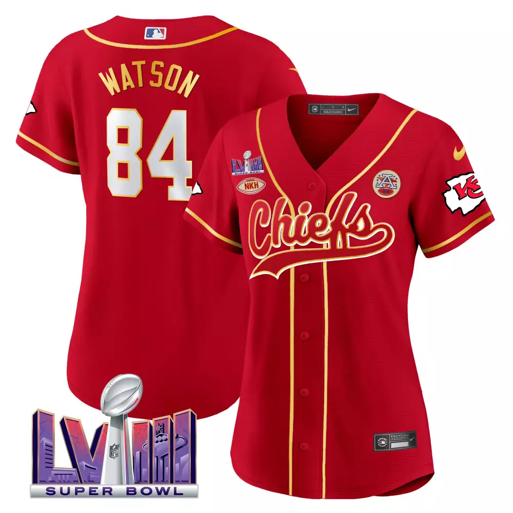watson 84 kansas city chiefs 2023 women s all stitched vapor jersey super bowl edition red