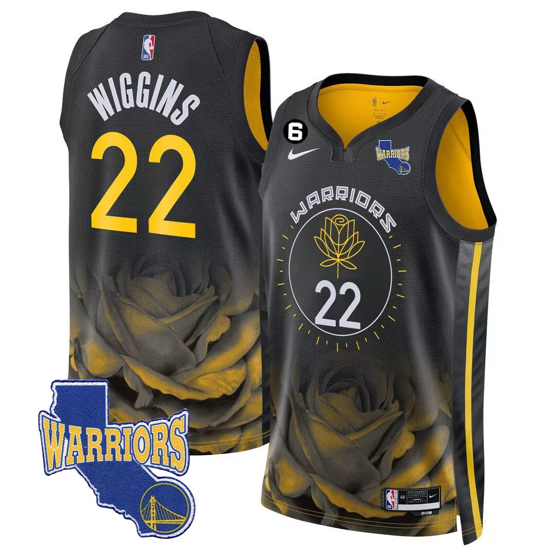 wiggins 22 golden state warriors 2023 men s all stitched vapor jersey black gold edition