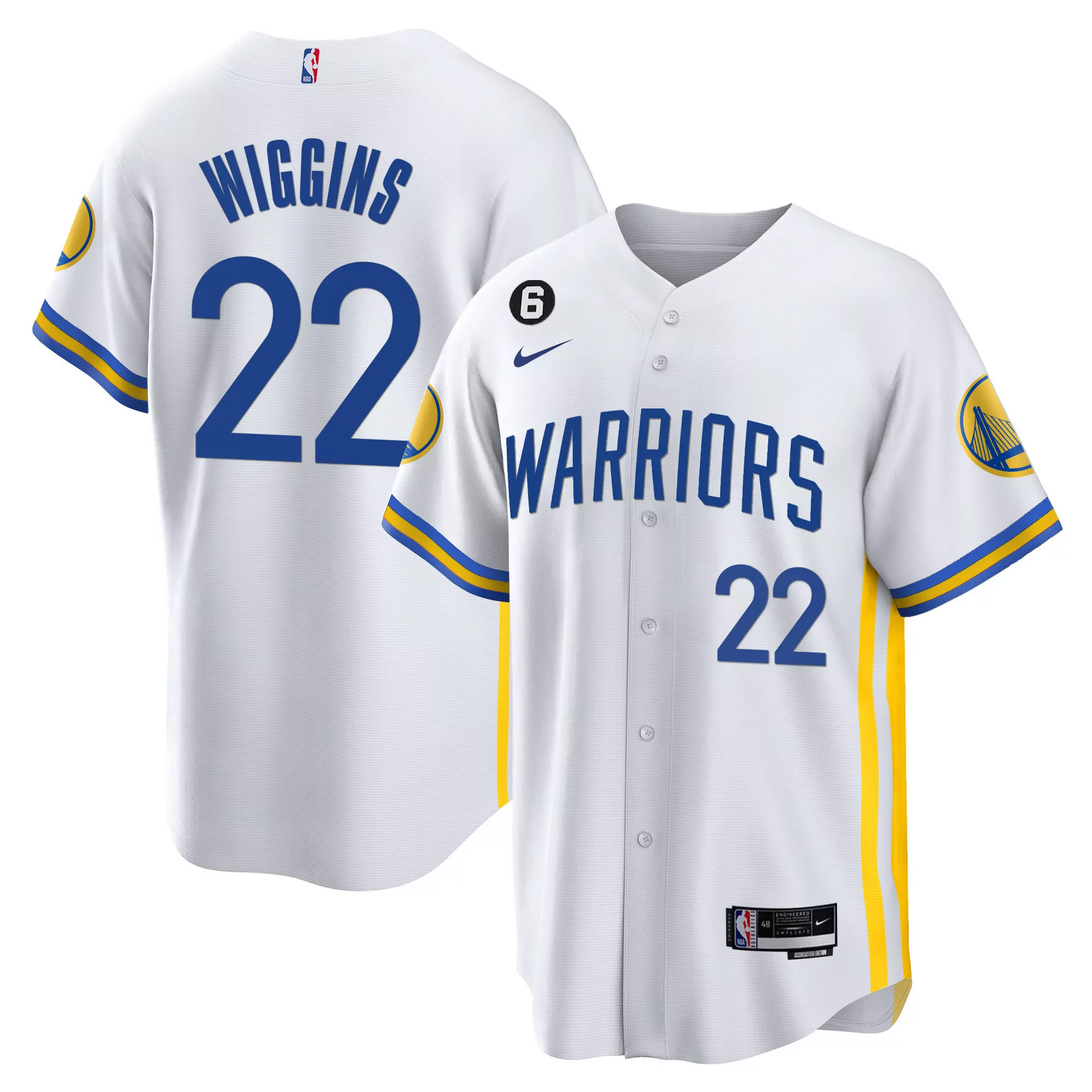 wiggins 22 golden state warriors 2023 men s all stitched vapor jersey white edition 2