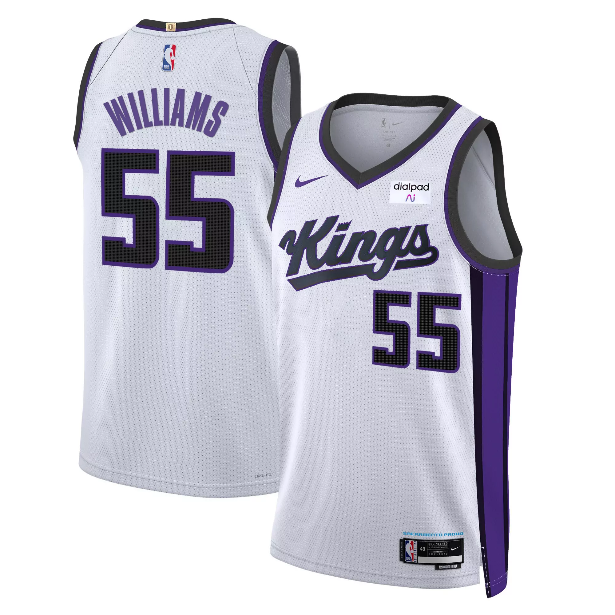 williams 55 sacramento kings 2023 men s all stitched vapor jersey black edition