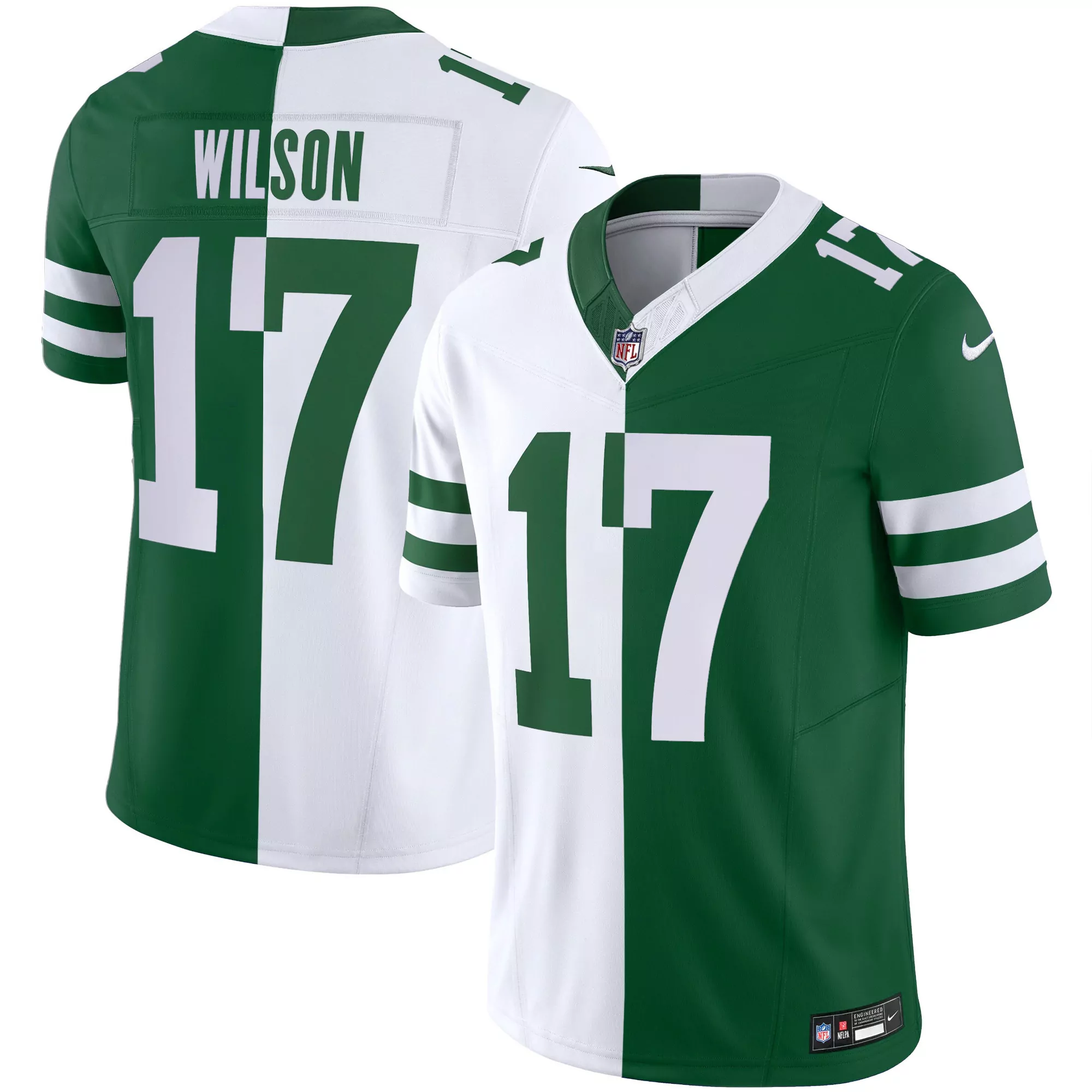 wilson 17 new york jets 2023 men s all stitched vapor jersey green white 1
