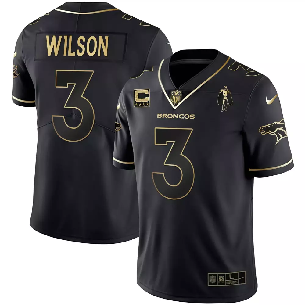 Wilson 3 Denver Broncos 2023 Stitched Vapor Jersey | Black | Limited Edition Fan Gear for Men, Women & Youth
