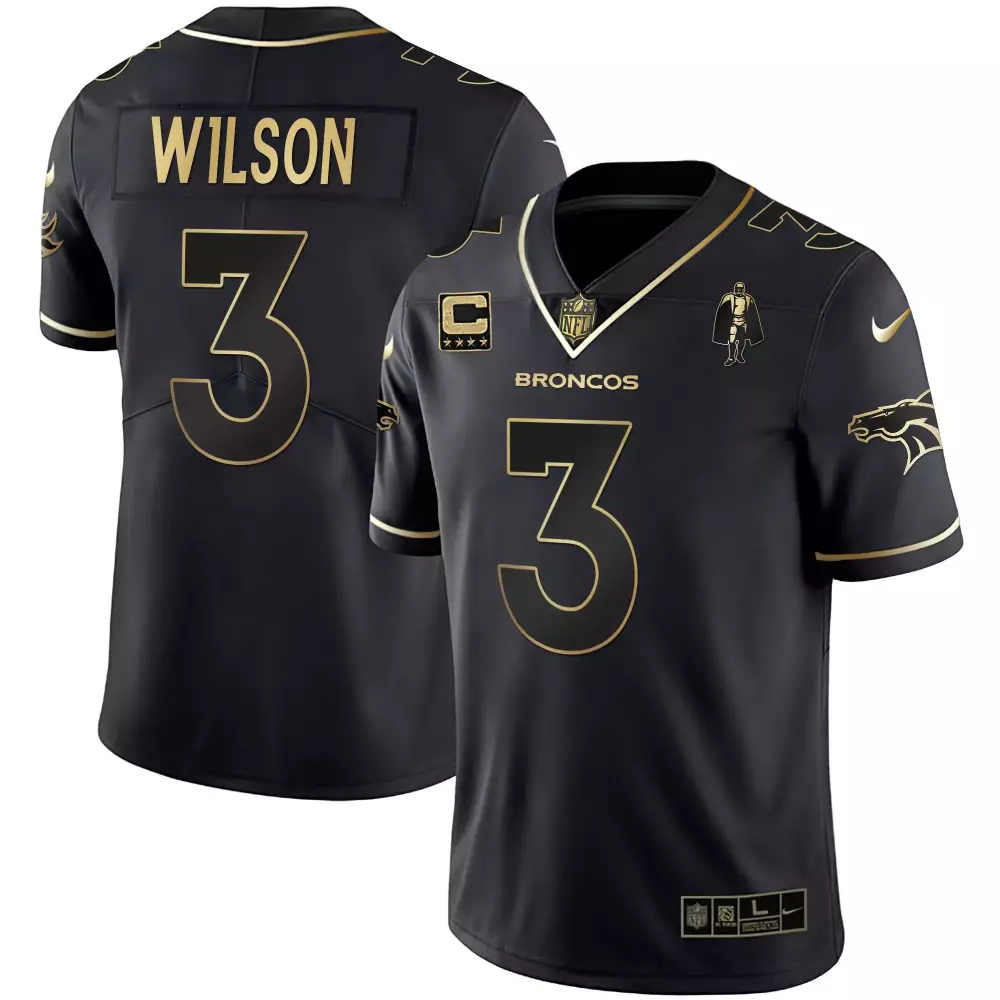 Wilson 3 Denver Broncos 2023 Stitched Vapor Jersey | Black | Limited Edition Fan Gear for Men, Women & Youth
