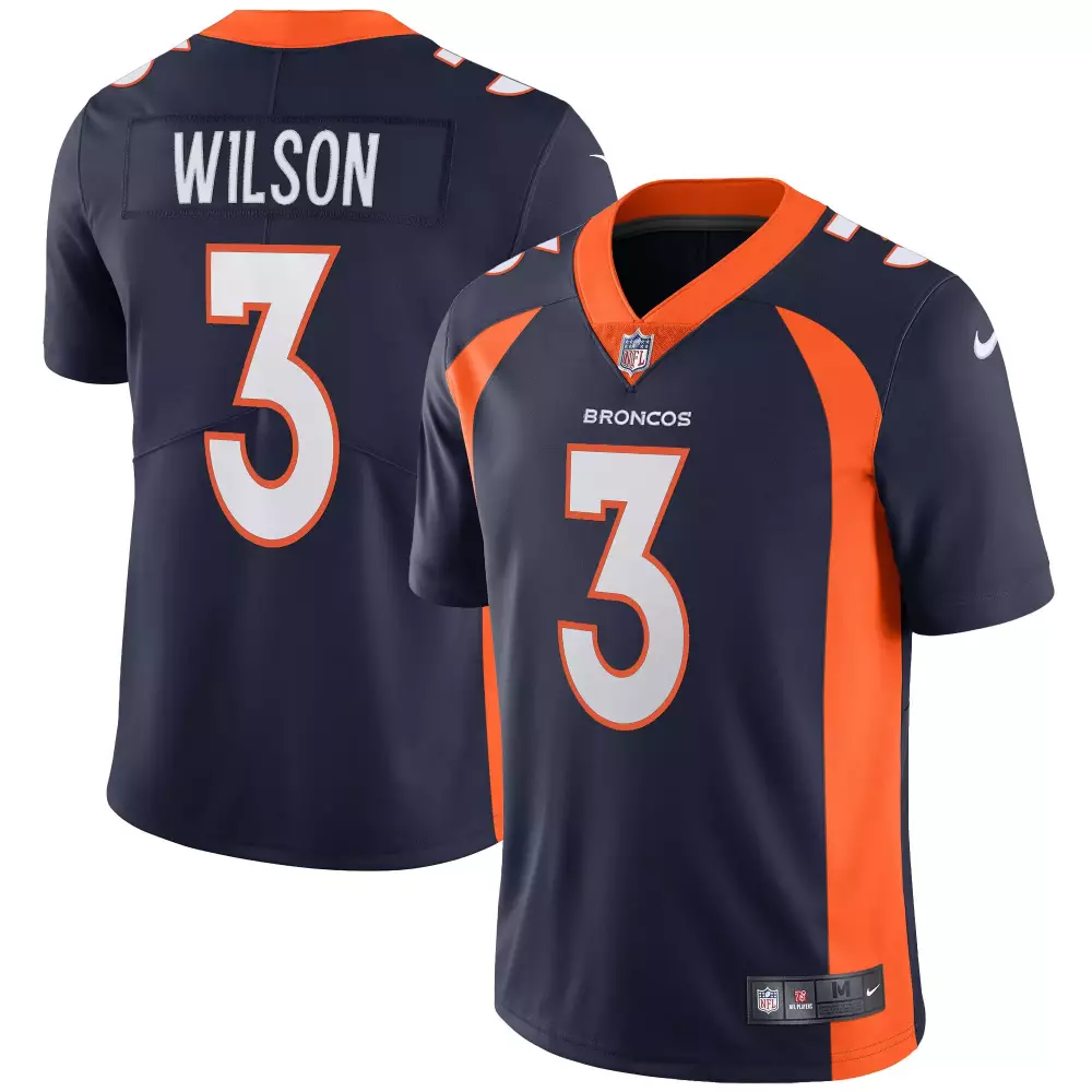 Wilson 3 Denver Broncos 2023 Stitched Vapor Jersey | Black | Limited Edition Fan Gear for Men, Women & Youth