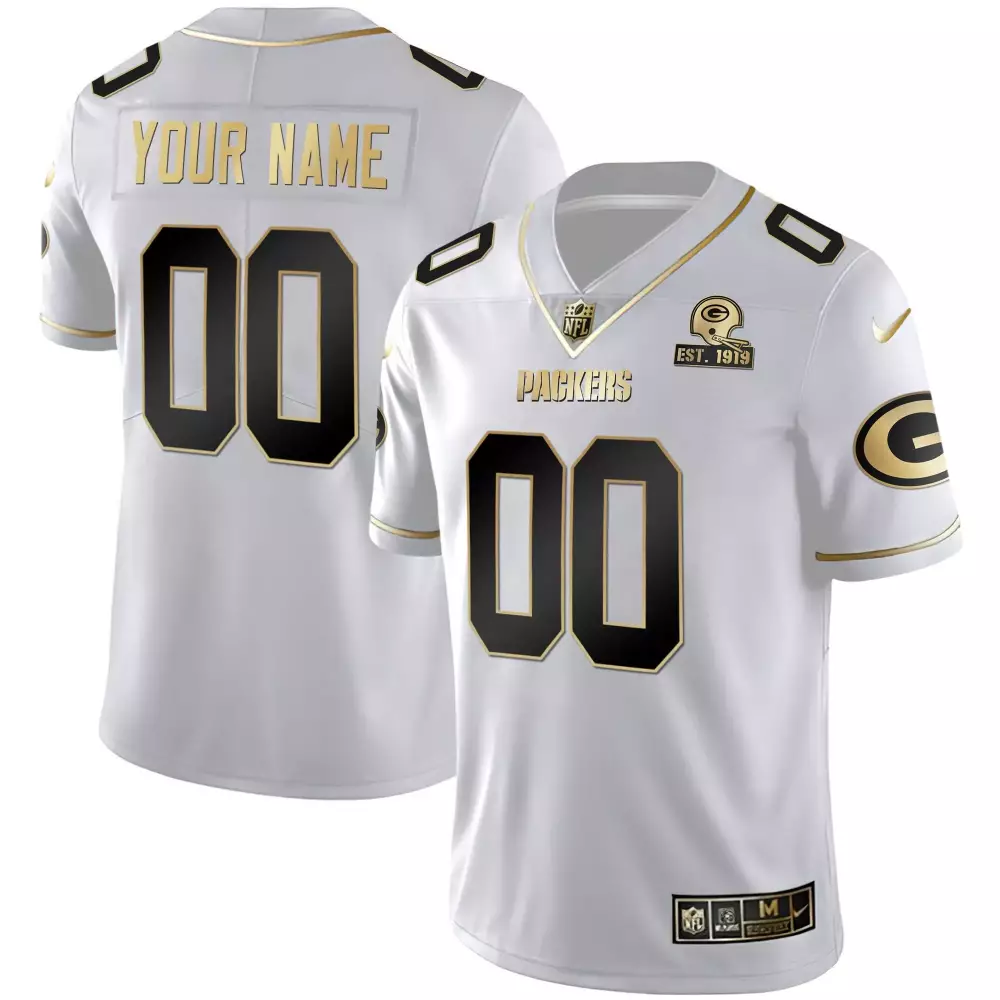 Custom Name & Number Gold Vapor Jersey | Green Bay Packers Stitched Fan Gear for Women | For Men, Women & Youth