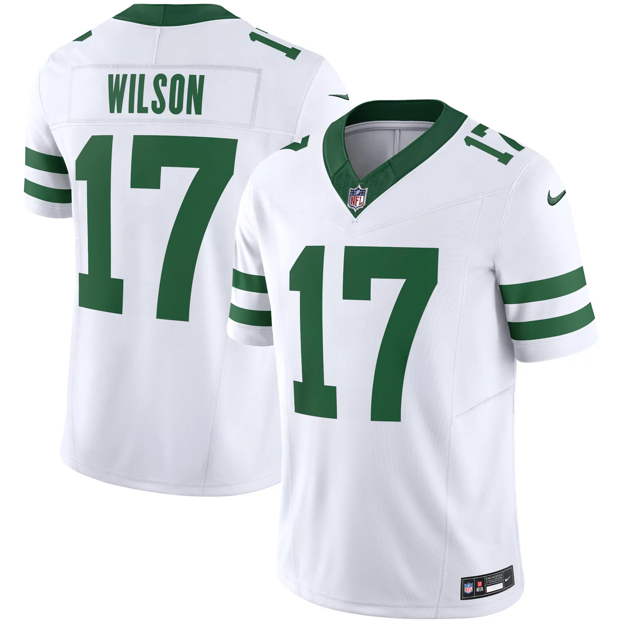 zach wilson 17 new york jets 2023 men s all stitched vapor jersey white green 1