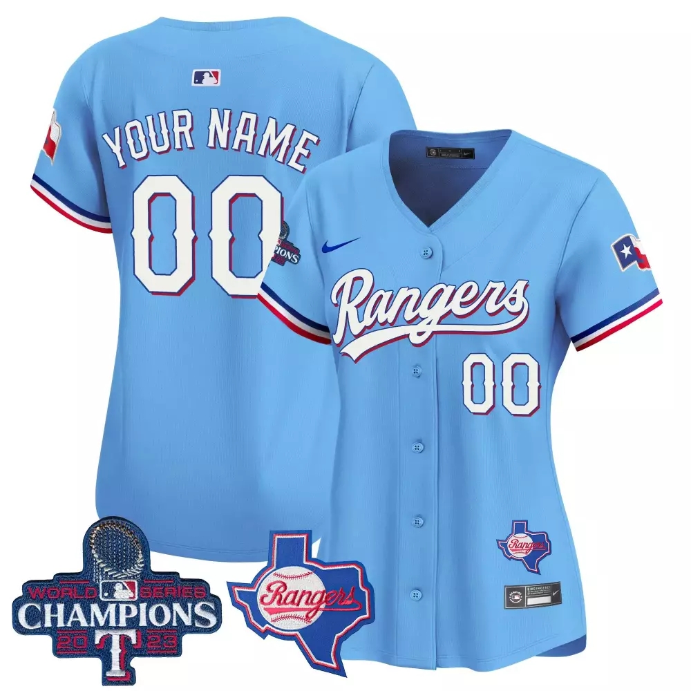 Texas Rangers 2023 Women's All Stitched Vapor Jersey | Custom 00 World Series Champions | Fan Gear for Men, Women & Youth